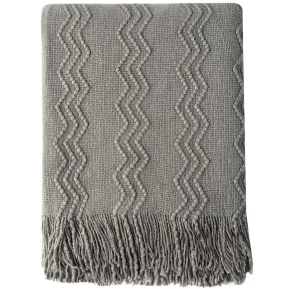 Textured Knit Throw Blanket - Picture 2 of 5